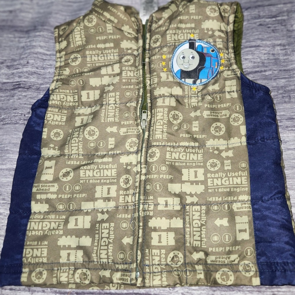 Thomas and Friends Vest Kid's 12M Puffer Sleeveless Jacket Thomas The Train
